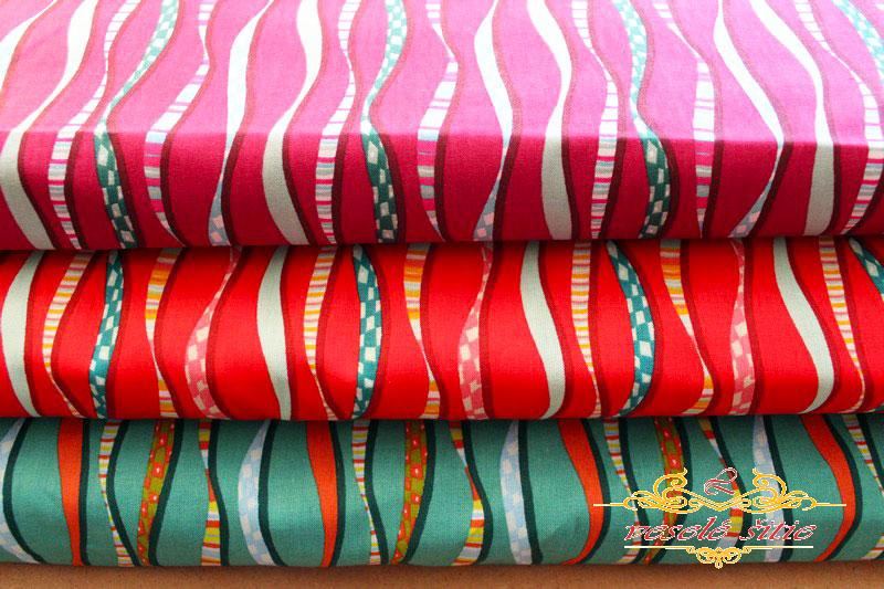 Bavlna Roztancované pruhy červené