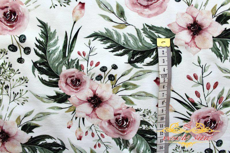 Teplákovina Kvetinová záhrada digi zvyšok 0,80m