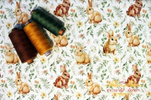 Bavlna Zajačiky jarné v tráve digi