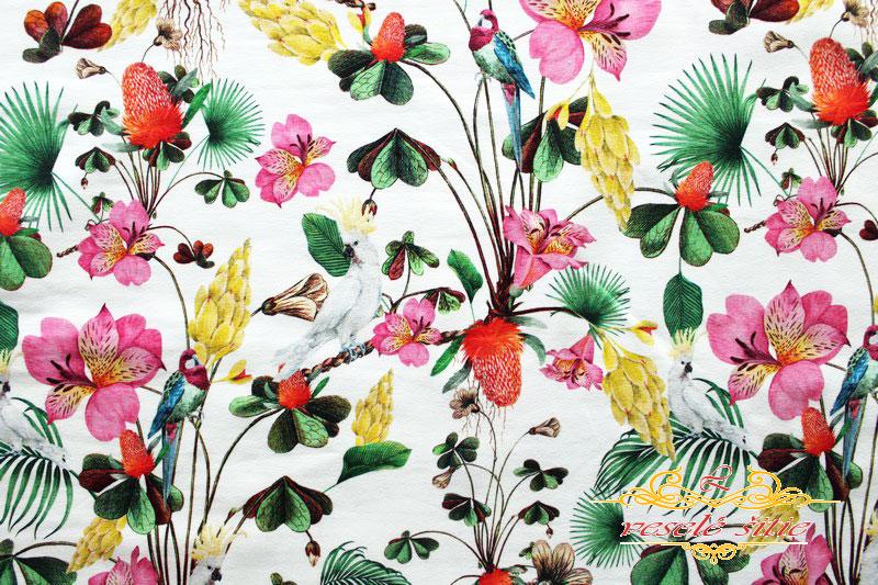 Úplet Papagáje v kvetoch digi