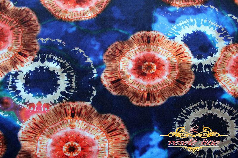 Úplet Batika oranžová na modrej digi