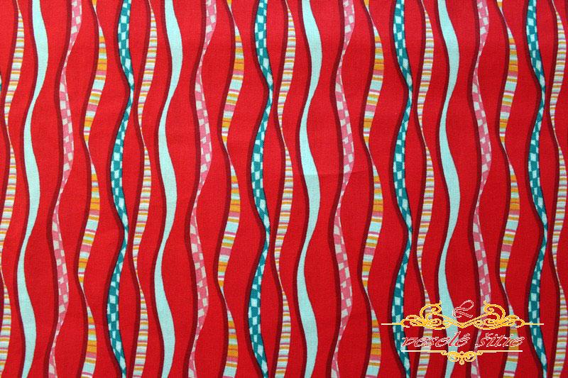 Bavlna Roztancované pruhy červené