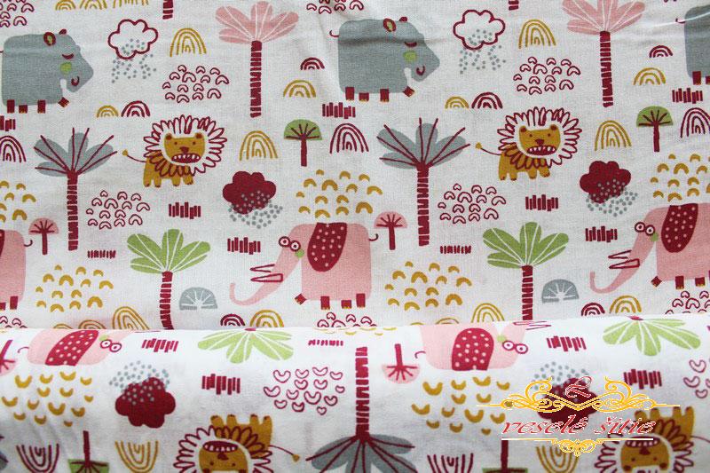 Bavlna Slony a hrochy