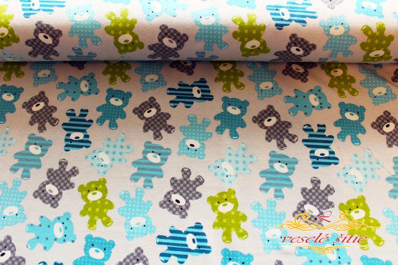 Úplet Mackovia modrí skladom len 1,40m