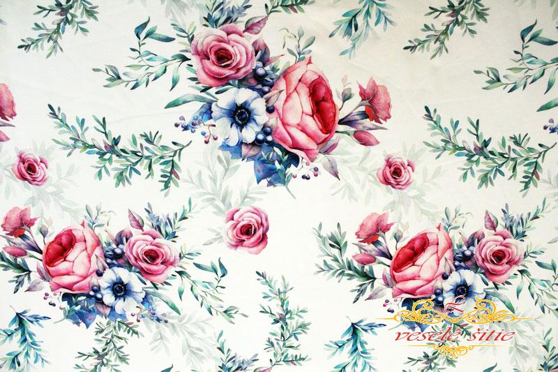 Telákovina Kytice na bielej digi