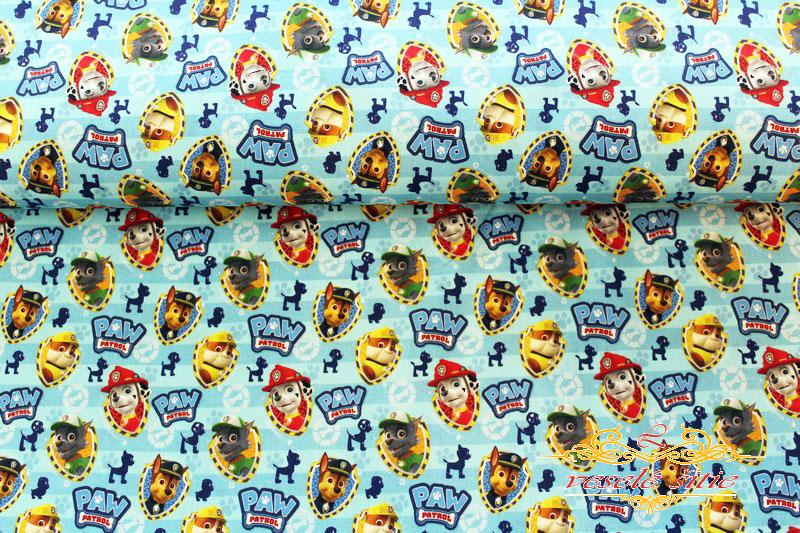 Bavlna Tlapkáči na modrom