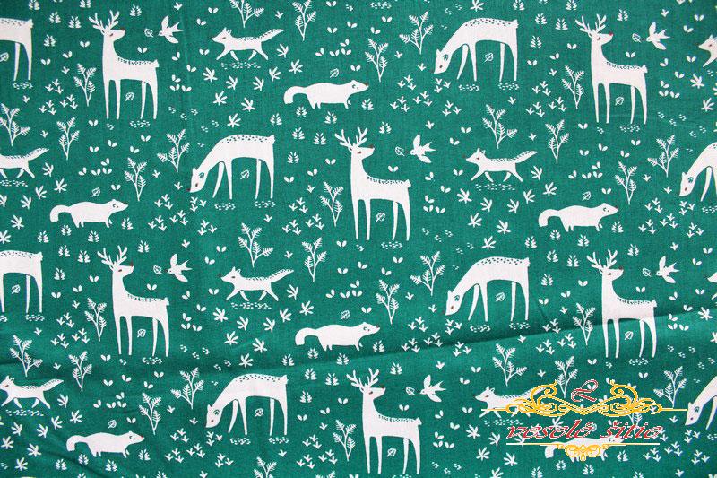 Bavlna Les na zelenej skladom cca 3m