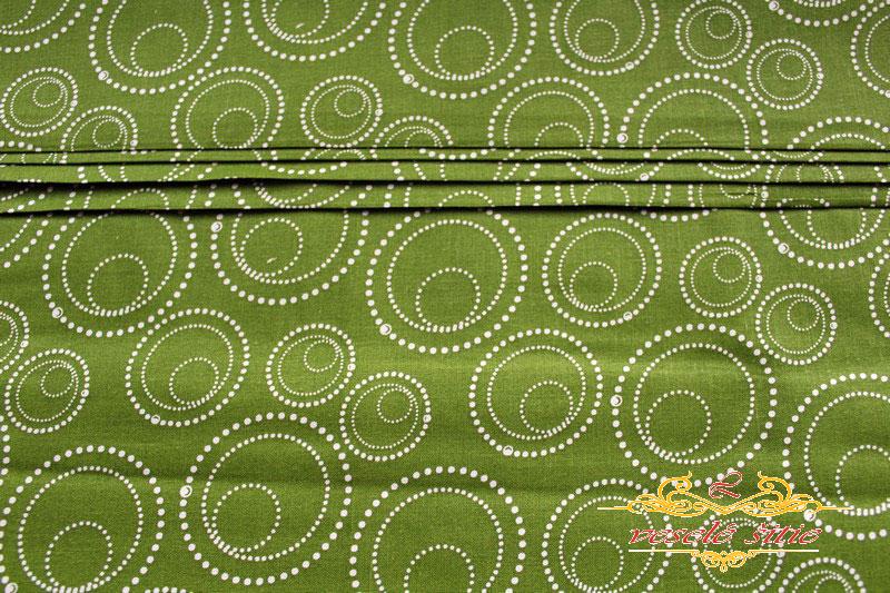 Bavlna Kruhy na zelenej