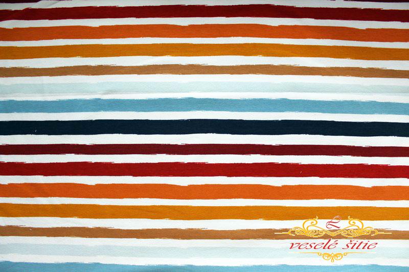 Teplákovina Pruhy horčica do siva