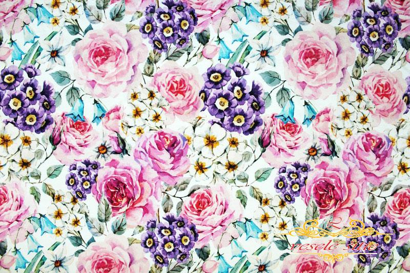 Teplákovina Maľované kvety