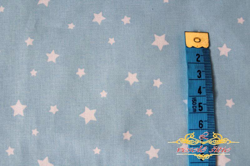 Bavlna Hviezdičky na bledomodrej