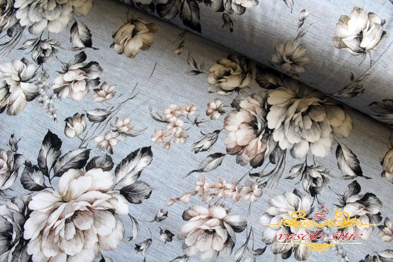 Úplet Kvety sivé na jeans