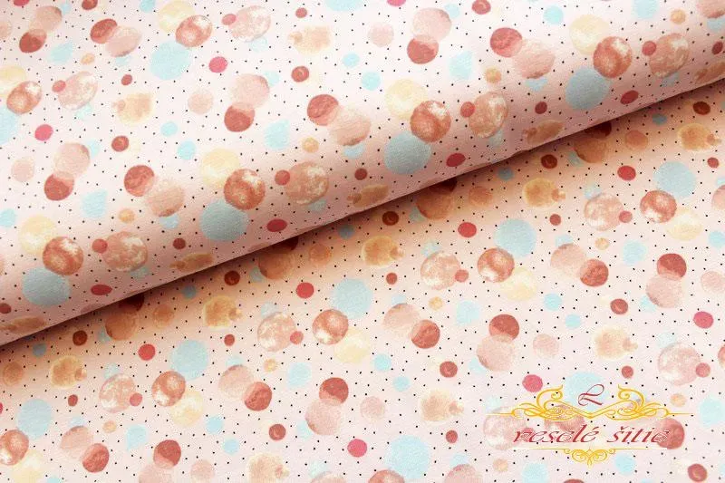 Úplet Pastelové bubliny na ružovej