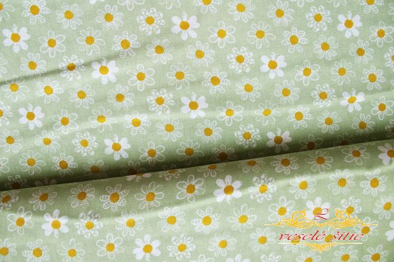 Bavlna Sedmokrásky na sivozelenej