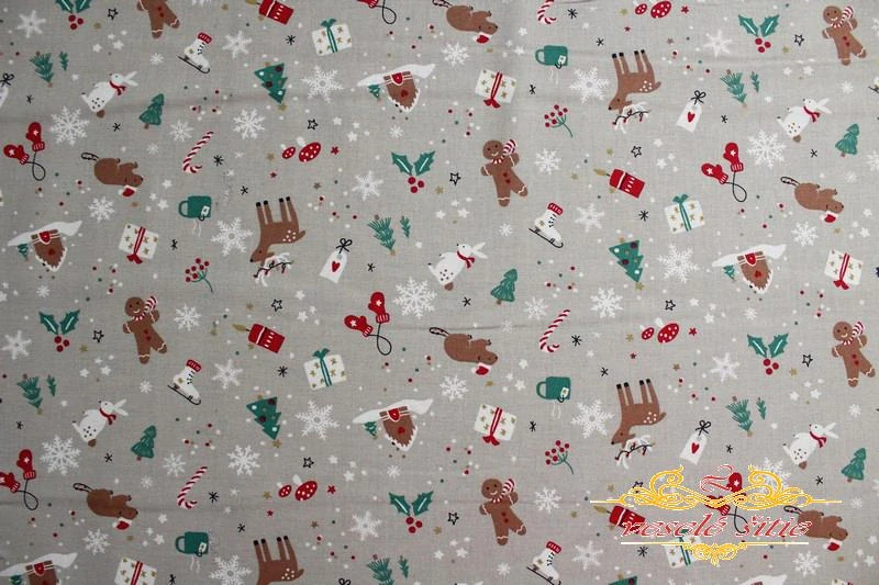 Bavlna Vianočná Detská na sivej