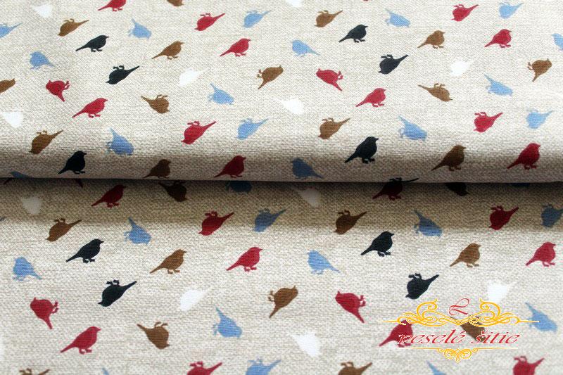 Bavlna Vtáčiky na piesku