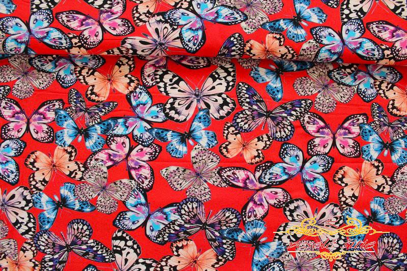 Úplet Motýle na červenej len 1,66m