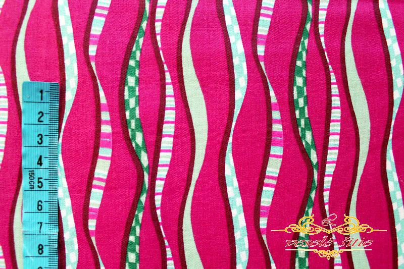 Bavlna Roztancované pruhy fuchsia