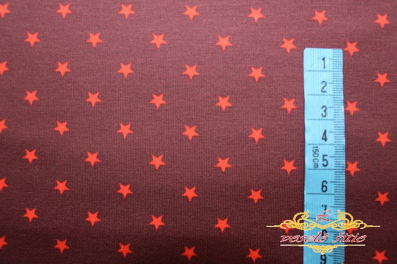 Úplet Červené hviezdičky na hnedobordovej