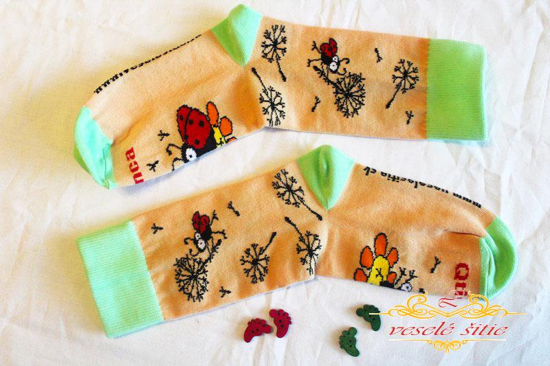 Ponožky Lienky s púpavami Dospelácke S/35-38/