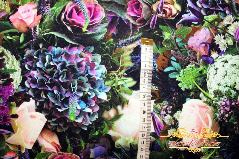 Teplákovina Zelená kytica digi len 1,4m