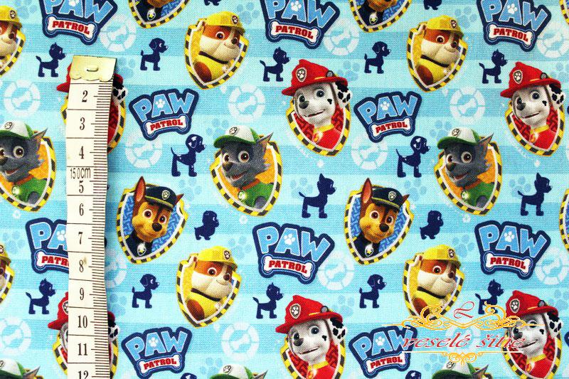 Bavlna Tlapkáči na modrom