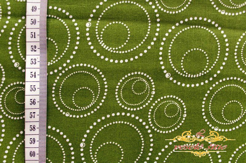 Bavlna Kruhy na zelenej