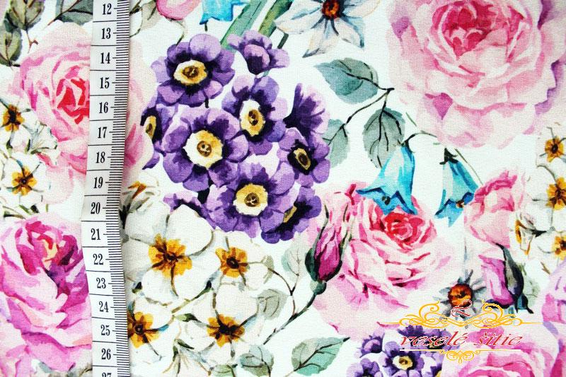 Teplákovina Maľované kvety