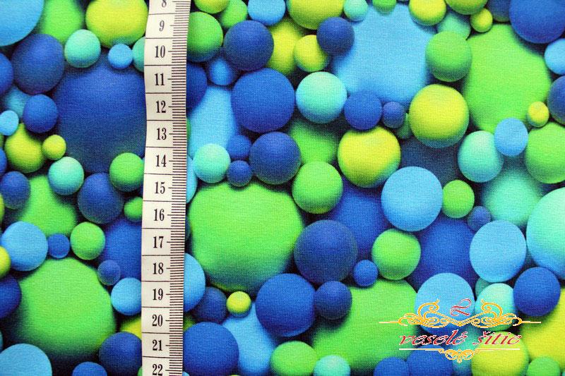 Teplákovina Bubliny modrozelené