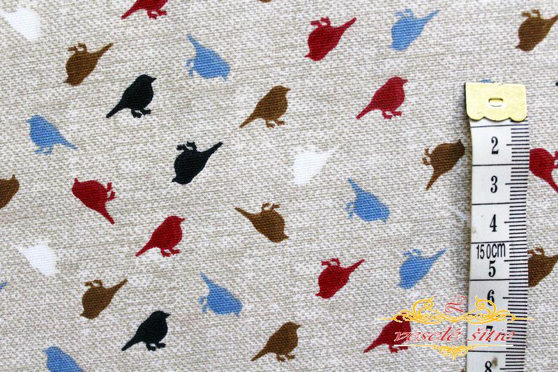 Bavlna Vtáčiky na piesku