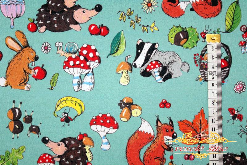 Qtinca kolekcia - Úplet Jeseň v lese tmavomentolový