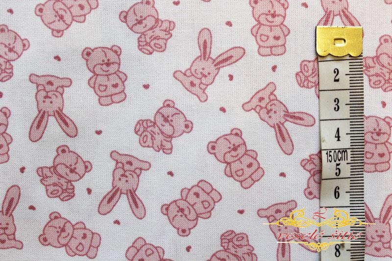 Bavlna Macko-zajko ružový 