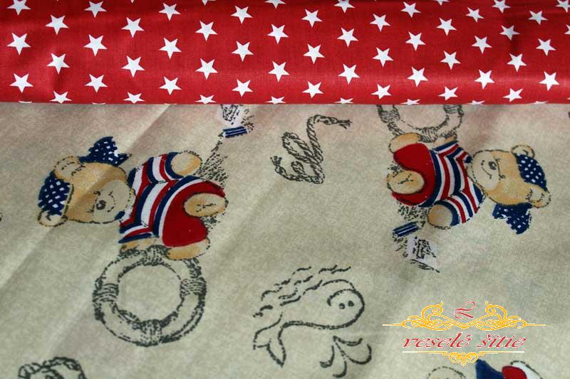 Bavlna Hviezdičky na červenej