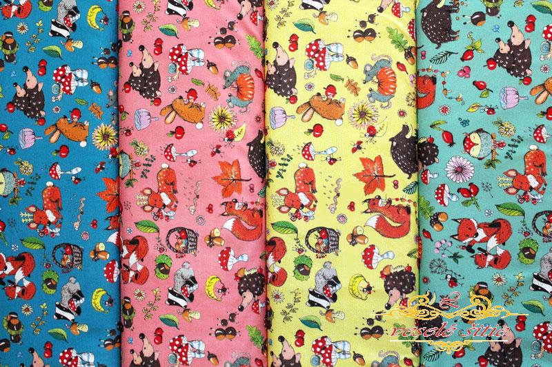 Qtinca kolekcia - Úplet Jeseň v lese tmavomentolový